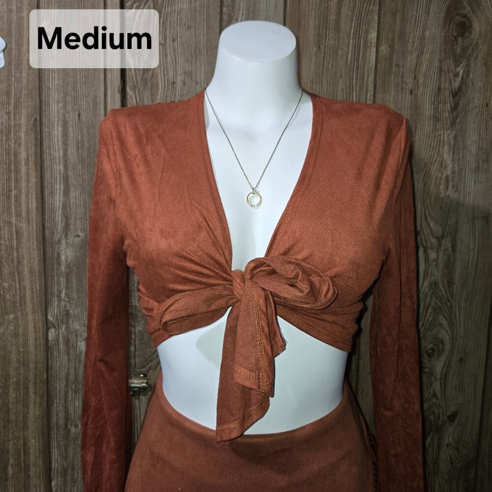 Suede Rust Tie Top | Windsor